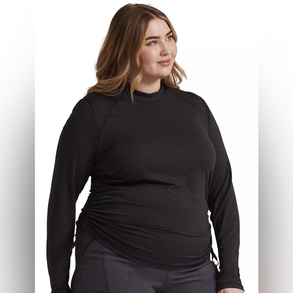 Cherokee Infinity Women's Contemporary T-Shirt Underscrub Knit Gray/Black Sz 2XL - Picture 4 of 14